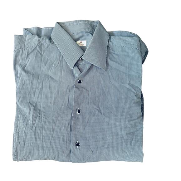 Oriali Firenze Other - Oriali Firenze Designer Men's Dress Shirt Blue Check 16.5 / 42 Button Down